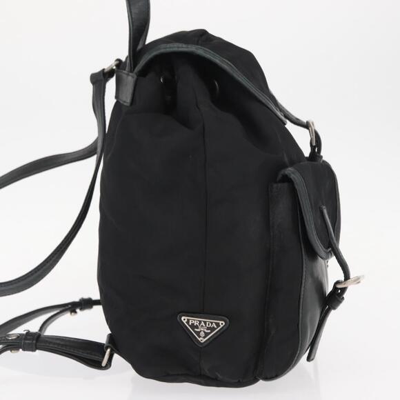 PRADA Backpack Nylon Black Silver Auth 151620 main image 16